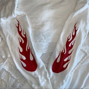 Cropped sweater with flame detail